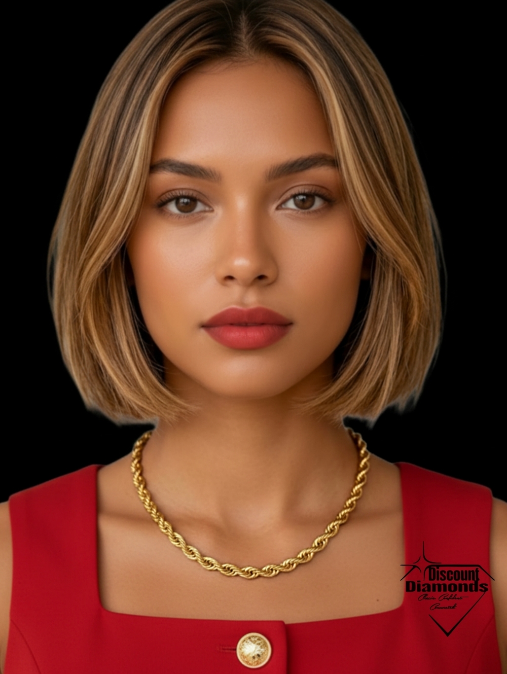 18K Gold on Titanium Twisted Rope  Chain Choker / Necklace